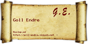 Goll Endre névjegykártya